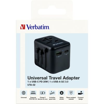 14. Verbatim 49544 Power Plug Adapter Universal Black