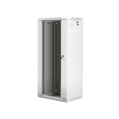 LANBERG WALL-HUNG CABINET 19" 27U 600X450 (GLASS DOOR, GRAY RAL7035)
