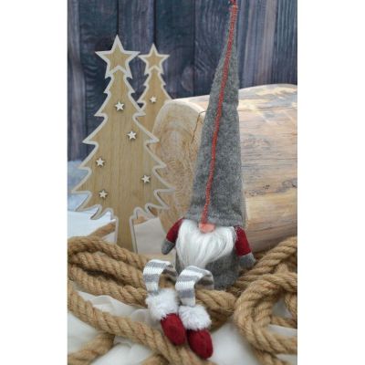 8. DECORATIVE gnome dwarf 30+15cm gray