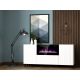 3. PAFOS chest of drawers with electric fireplace 180x42x82 white matt