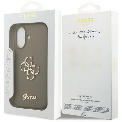 8. Guess Silicone Big 4G Script Case for iPhone 17 - Brown