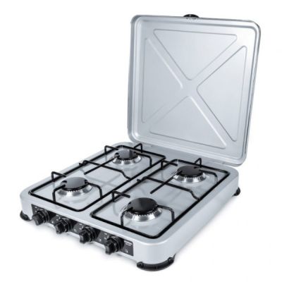 10. PROMIS KG400S GAS STOVE, 4-BURNER, SILVER