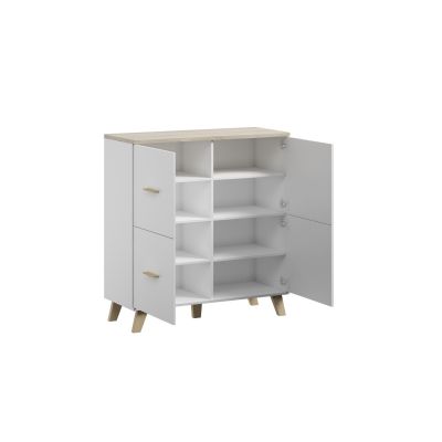 5. Chest of drawers LOTTA 110 4D white + sonoma oak