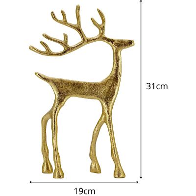 4. DECORATIVE METAL REINDEER 21x40CM GOLD