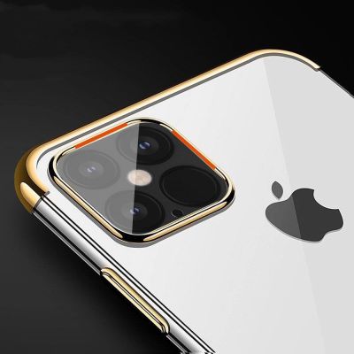 5. Clear Color Case Gel TPU Electroplating frame Cover for iPhone 13 mini blue