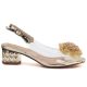 2. Transparent Sandals with Decorative Gold Heel D&A MR62-9100
