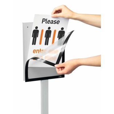 2. Durable 501357 Information Sign Letter Gray Metal, Plastic 1 pc.