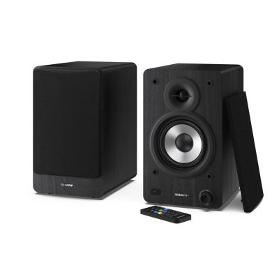 Sharp Bookshelf Speakers 2-Way Black Wired and Wireless 60W