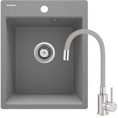 Granite sink with a single-bowl tap