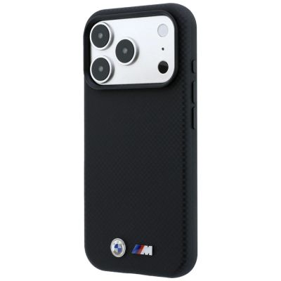 2. BMW M Quadrille Kevlar Metal Logo MagSafe Case for iPhone 17 Pro Max / 18 Pro Max - Black