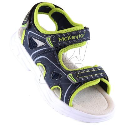 McKeylor Jr JAN229B Velcro sandals, navy blue and green