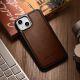 12. iCarer Leather Oil Wax Genuine Leather Case for iPhone 14 Plus (MagSafe Compatible) Brown (WMI14220719-BN)