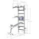 34. WOODEN AND METAL GYMNASTIC WALL BAR WITH BAR, BENCH AND ACCESSORIES BENCHK 233W