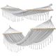 10. GARDEN HAMMOCK FOR 2 PEOPLE 200X150CM WITH SPREADER BAR AND FRINGE MIAMI GRAY