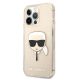 2. Karl Lagerfeld Glitter Karl`s Head Case for iPhone 13 Pro Max - Gold