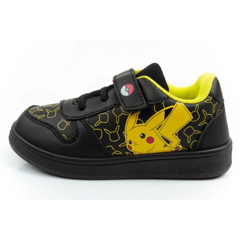 2. Leomil children's sports shoes Pokemon sneakers lightweight with velcro black