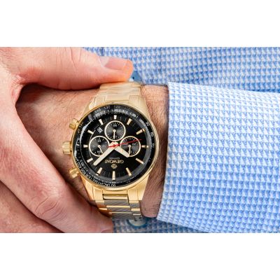 5. Men's Watch Giewont Chronograph Sapphire Gold Black GW9140-B4