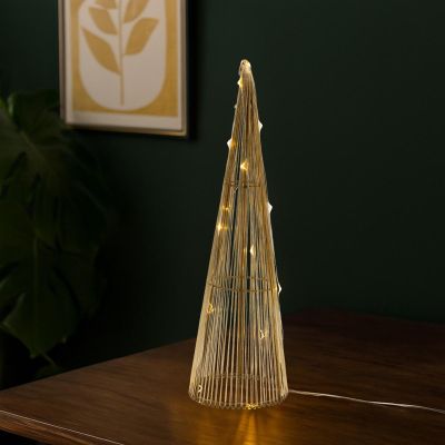 15. DECORATIVE CHRISTMAS TREE GOLD LED WARM WHITE 40CM