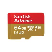 SanDisk EXTREME 64GB 170/80MB/s MicroSDXC Memory Card A2 C10 V30 UHS-I U3