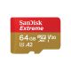 SanDisk EXTREME 64GB 170/80MB/s MicroSDXC Memory Card A2 C10 V30 UHS-I U3