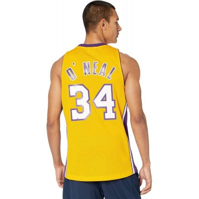 3. Mitchell & Ness Los Angeles Lakers NBA Swingman Home Jersey Lakers 99 Shaquille O`Neal SMJYGS18179-LALLTGD99SON