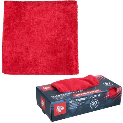4. SEAMLESS MICROFIBER CLEANING CLOTH 30x30CM 20PCS DIRT DEVIL RED