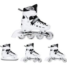 NH10905 4in1 WHITE LED SIZE M(35-38) ROLLER SKATES WITH DIMENSIONAL HOCKEY BLADE NILS EXTREME