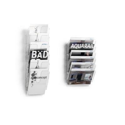 4. Durable FLEXIPLUS 6-Shelf Literature Shelf. Transparent