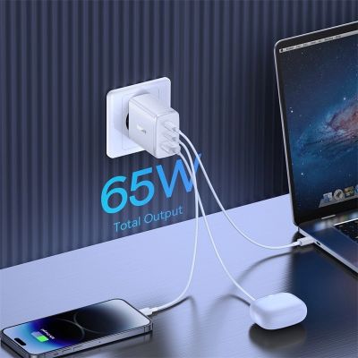 10. Baseus Cube Pro 65W GaN charger 2x USB-C USB-A - white