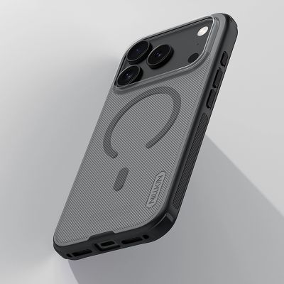 7. Nillkin Super Frosted Shield Pro MagSafe Compatible Case for iPhone 17 Pro - Transparent Black