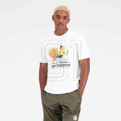 12. New Balance Hoops Cotton Jersey Short Wt M MT31589WT