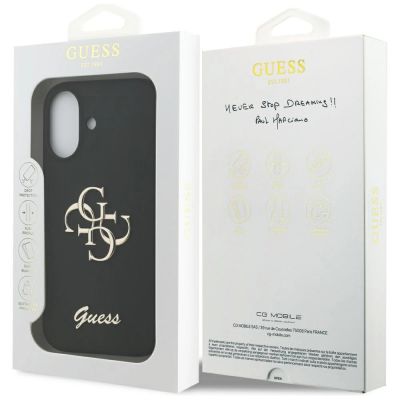 8. Guess Silicone Big 4G Script Case for iPhone 17 - Black