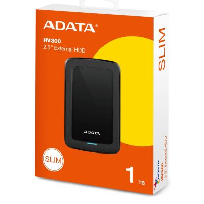13. ADATA HV300 External HDD Drive (1TB; 2.5"; USB 3.2; Black)