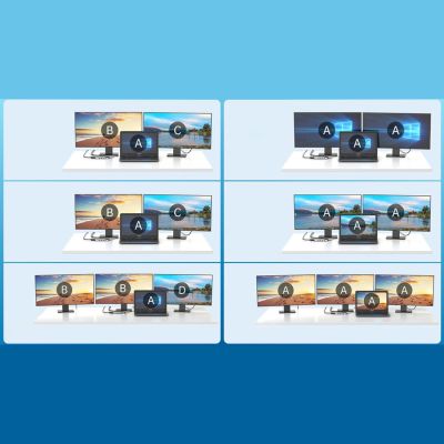 6. Choetech multifunctional HUB with display 12in1 USB-C to USB-C / USB-A / HDMI / VGA / AUX / SD / TF gray (HUB-M26)