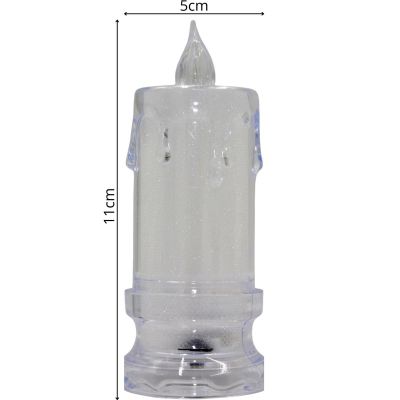 14. DECORATIVE CANDLE 5x11CM DECORATED LED