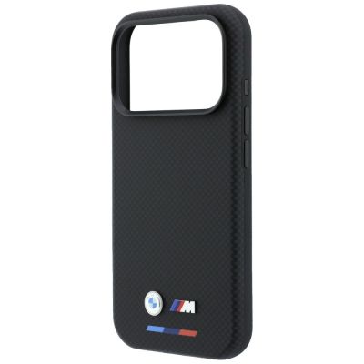 6. BMW M Quadrille Kevlar Tricolor & Metal Logo MagSafe Case for iPhone 17 Pro Max / 18 Pro Max - Black
