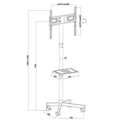 MACLEAN PROFESSIONAL, 32-55", ON WHEELS, MAX. VESA 400X400, MAX. 25KG MC-949
