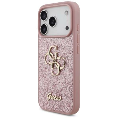 2. Guess Fixed Glitter Big 4G Case for iPhone 17 Pro / 18 Pro - Pink