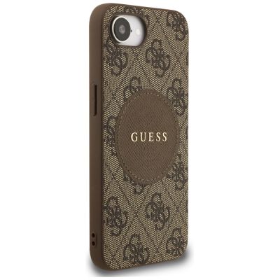 4. Guess 4G Circle Classic Logo MagSafe case for iPhone 16e - brown