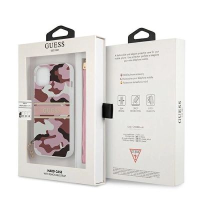 8. Guess GUHCP13MKCABPI iPhone 13 6.1" pink/pink hardcase Camo Strap Collection