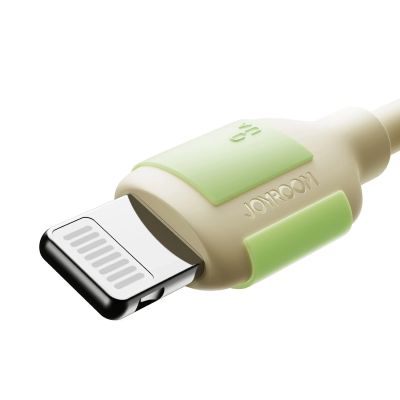 6. Joyroom S-A53 3A USB-A Cable - Lightning with Fluorescent Tip 2m - Beige