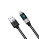 4. Orico LDA2L USB-A to Lightning Cable 12W with LED Display 0.5m - Black and Silver