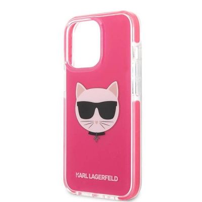 6. Karl Lagerfeld Choupette Head case for iPhone 13 Pro Max - fuchsia