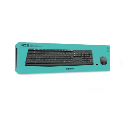 7. Logitech MK235 920-007931 Membrane Keyboard + Mouse Set (USB 3.0; gray; optical)