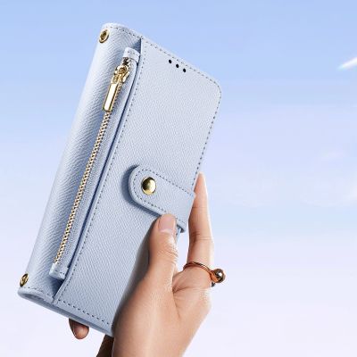 9. Dux Ducis Lawa Leather Case for iPhone 16 Pro Max with Detachable Magnetic Wallet - Blue