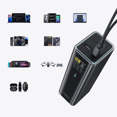 9. Cuktech PB200U Powerbank 210W 20000mAh 2x USB-C + USB-A with TFT display and 240W USB-C cable - black