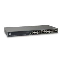 Level One GEP-2682 - Switch - L3 Lite - managed - 24 x 10/100/1000 (PoE+) + 2 x Gigabit SFP - rack-mount - PoE+