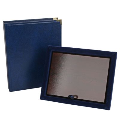 Blue case with backing