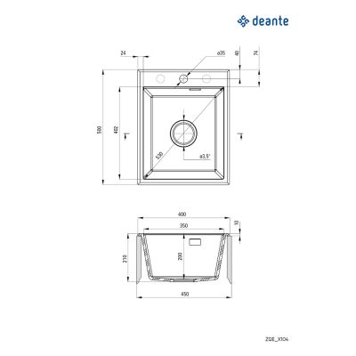 2. Deante Eridan ZQES104 granite sink
