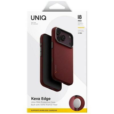 11. Uniq Keva EDGE Magclick Charging Case for iPhone 18 Pro / 17 Pro - Red